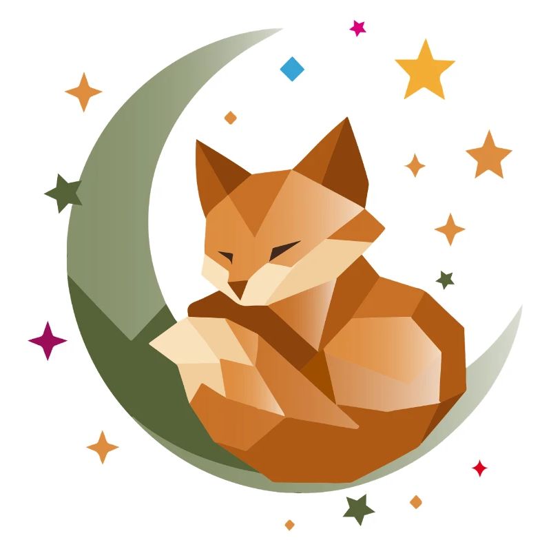 Sleeping Fox on the Moon – Geometric