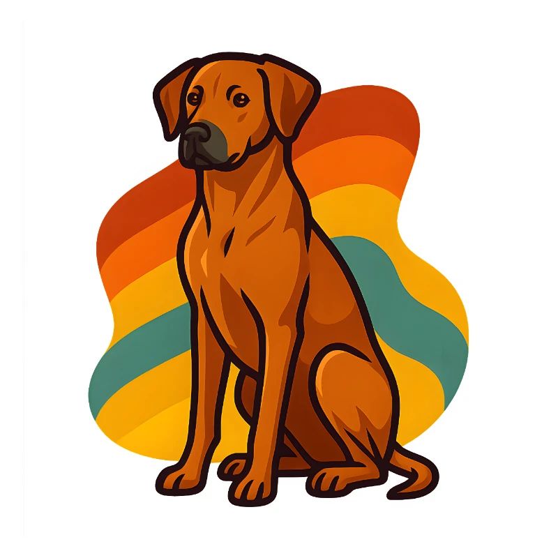 Retro Rhodesian Ridgeback Dog