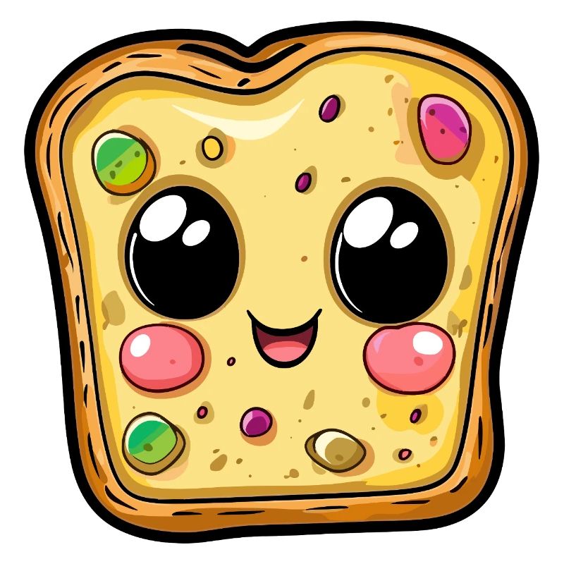Kawaii Pizzastück Gesicht