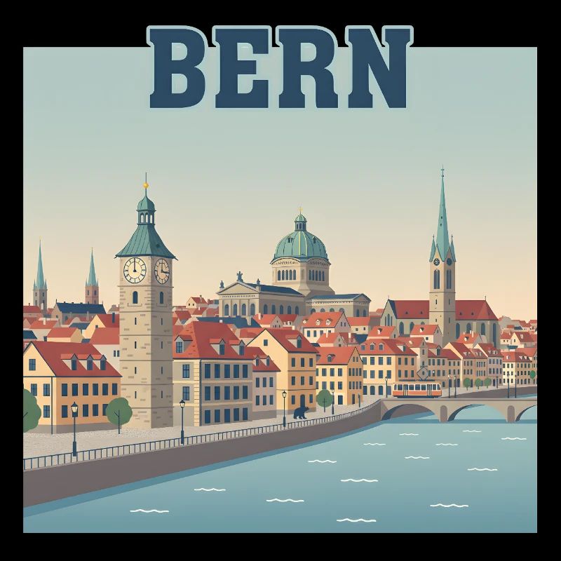 Bern Riverside Cityscape