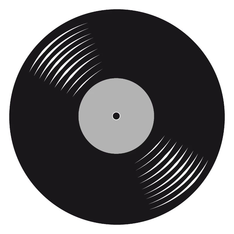 Stylized Black Vinyl Record