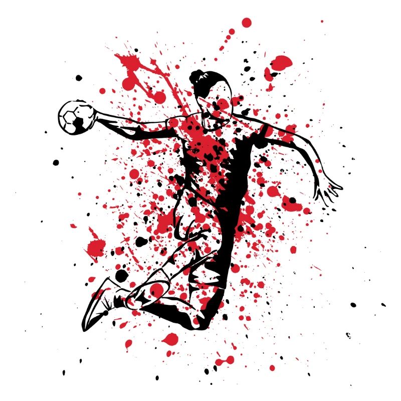 Handballspieler Rot Schwarz