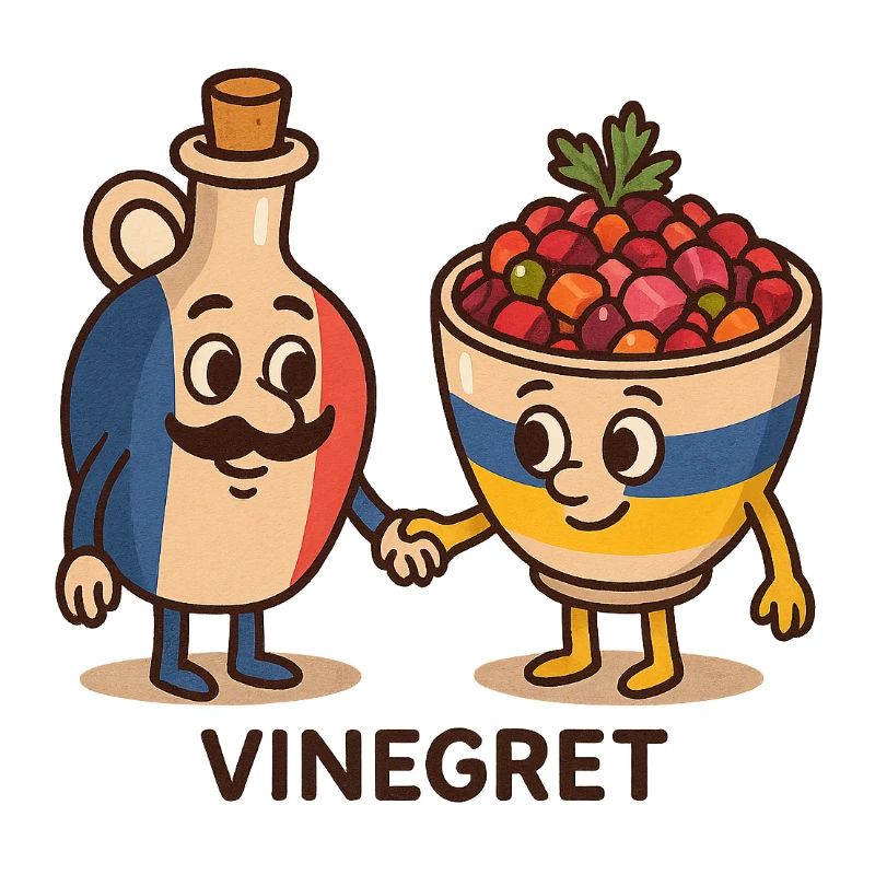 Motif de dessin animé du duo Vinegret