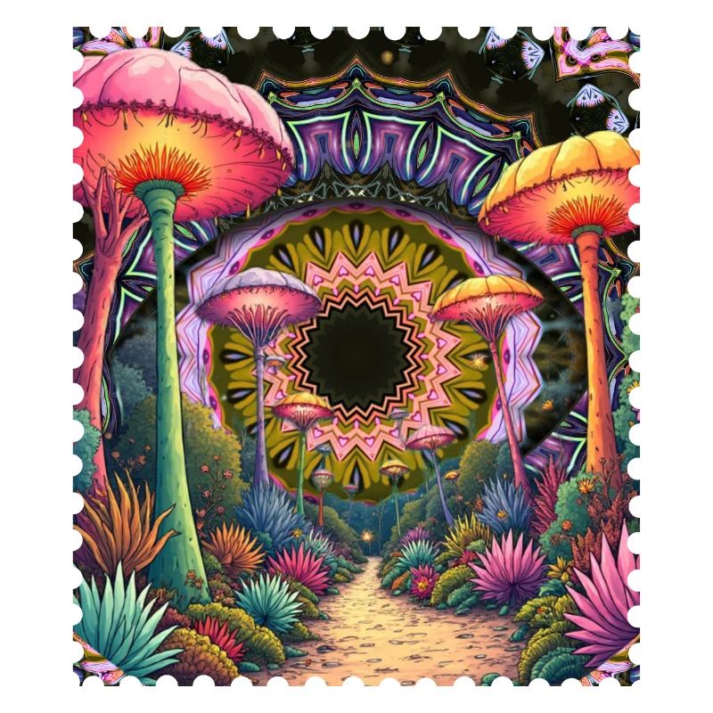 Psychedelischer Pilzpfad Mandala