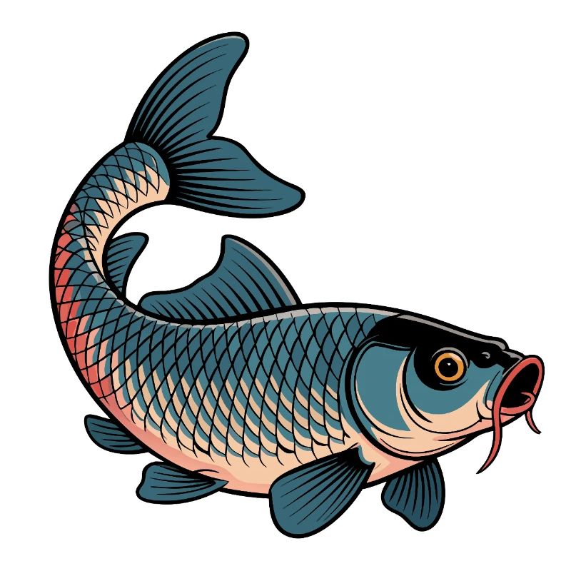 Carp in the midnight blue