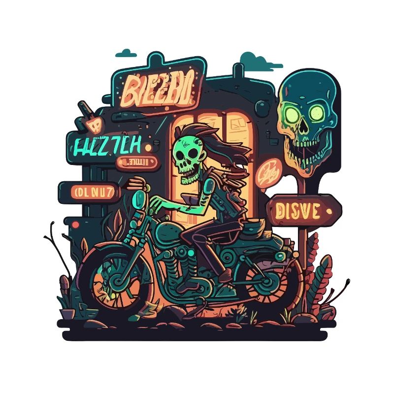 Nekro Neon Motorradfahrt