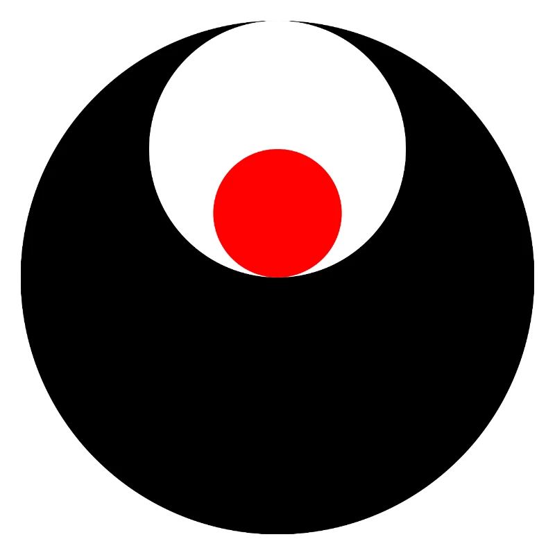 3 Kreise, schwarz, weiß und rot