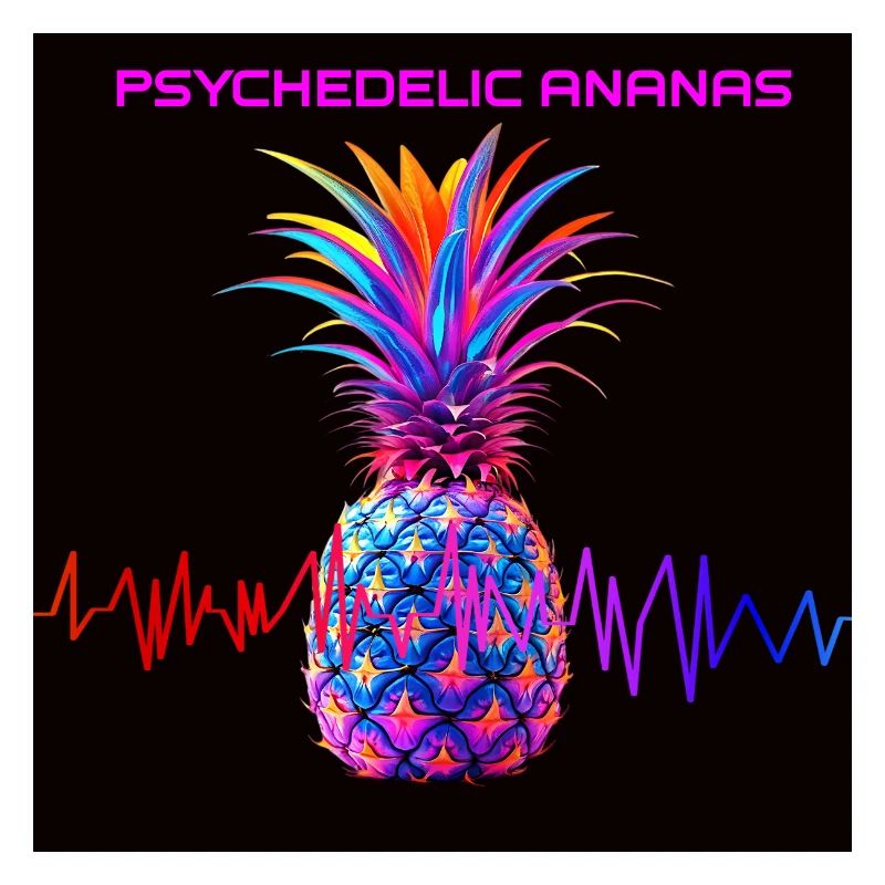 Imprimé néon psychédélique d’ananas