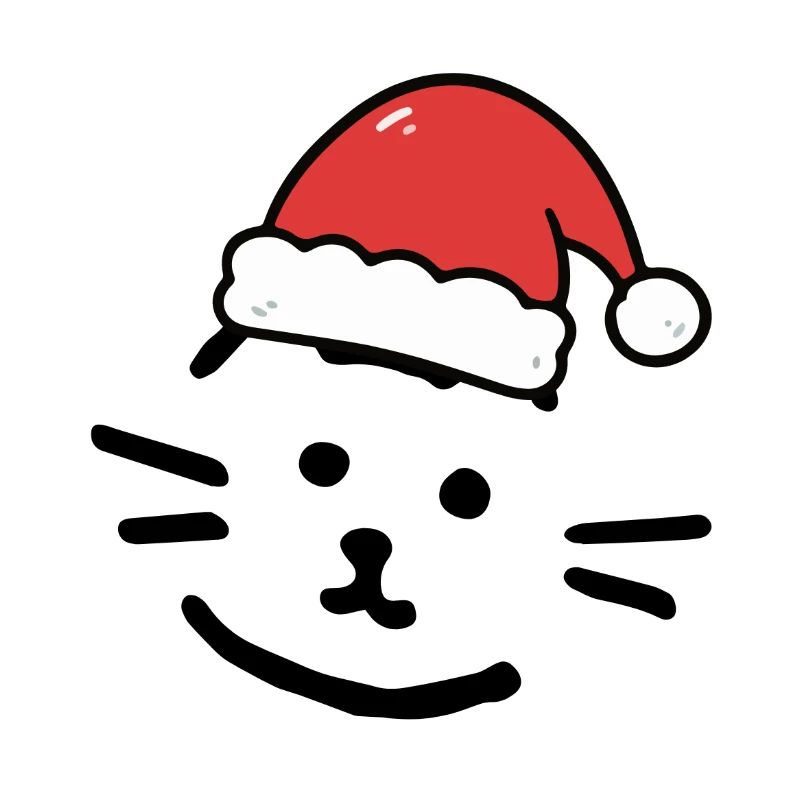 Chat avec un chapeau de Noël