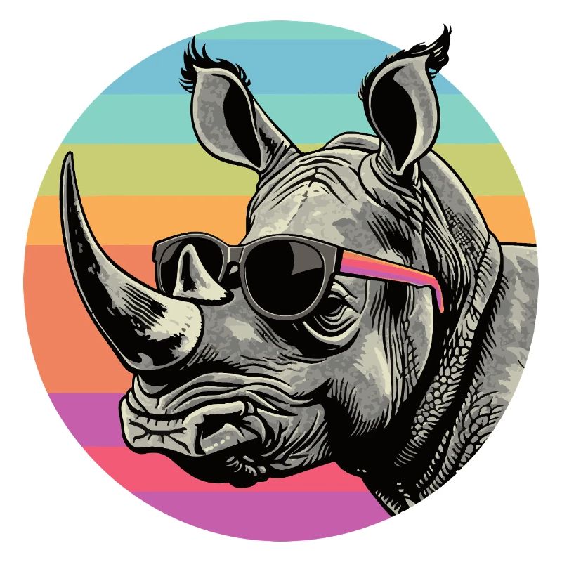 Rhino Retro Regenbogen