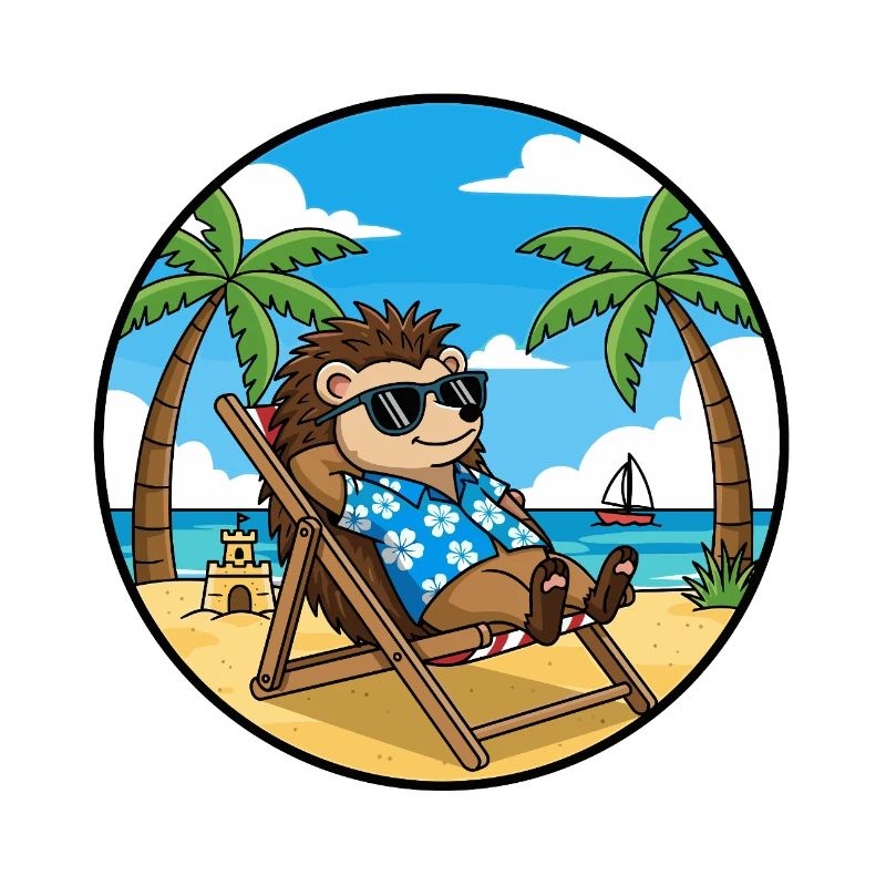 Coole Hedgehog Beach Vacation Summer Vibes