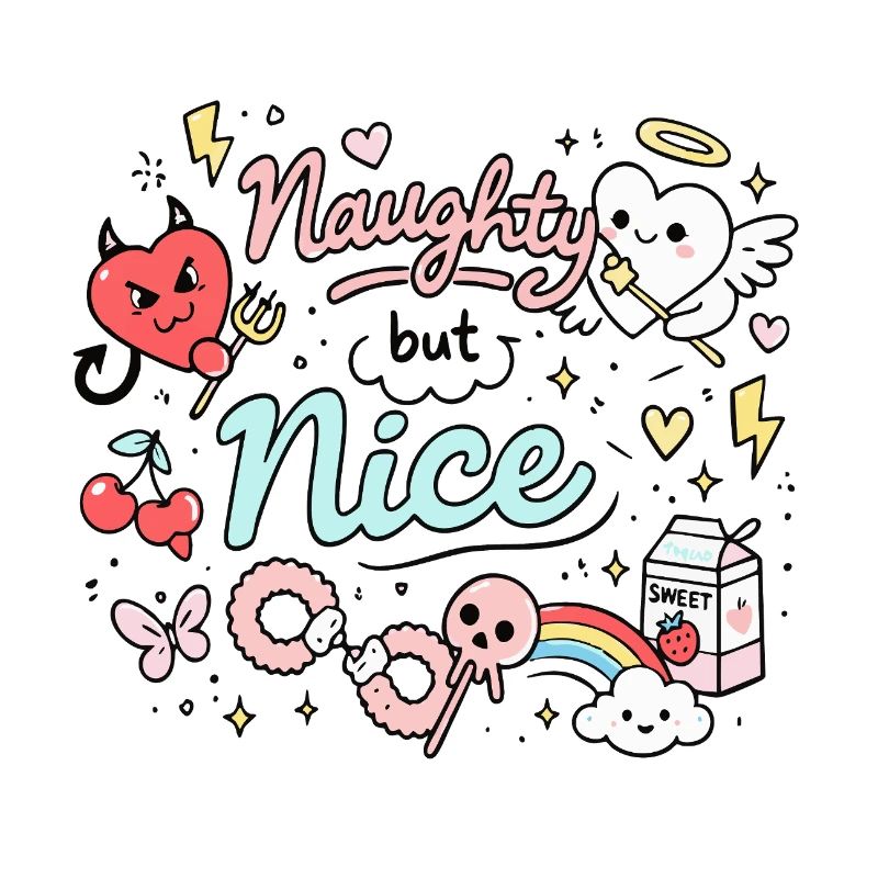 Naughty But Nice Cheeky Doodle Statement
