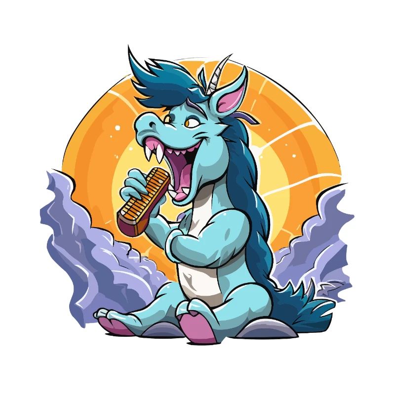 Chanteur de dragon bleu devant le cercle solaire