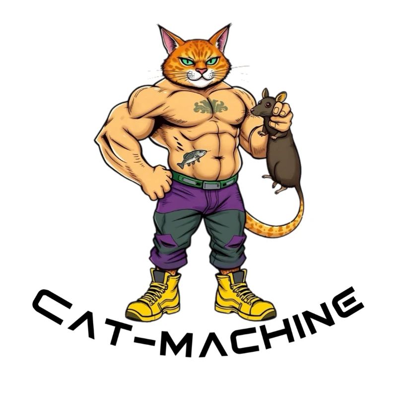 Katzenmuskelheld mit Maus