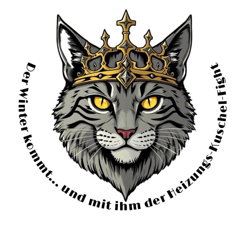 Roi Chat avec Couronne