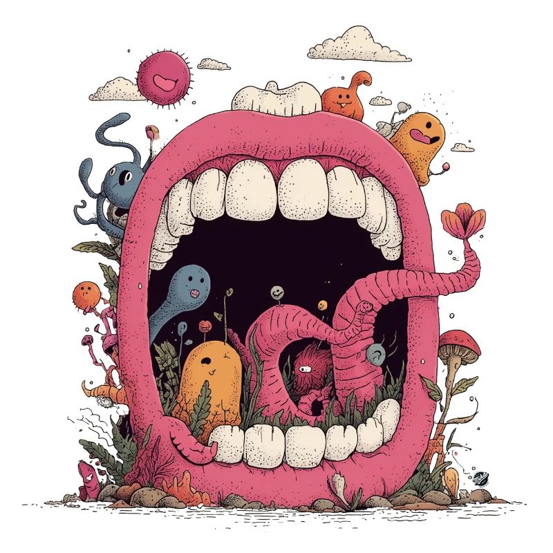 Monde de la Bouche Rose avec des Créatures