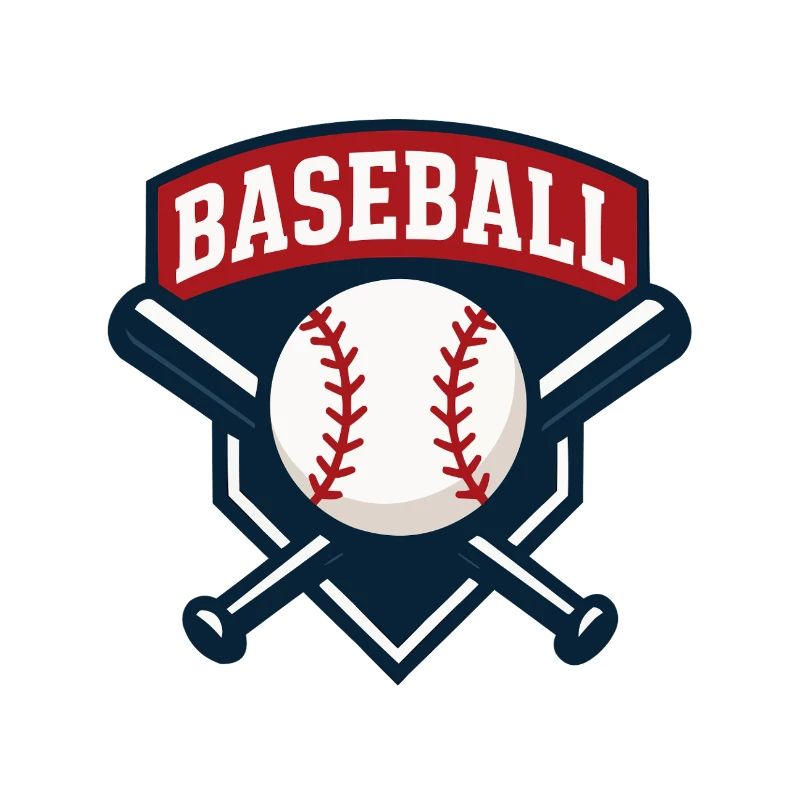 Baseball Emblem Schild mit Ball