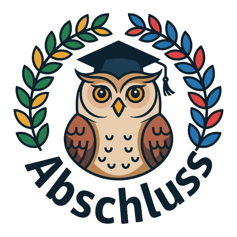 Hibou de remise de diplôme avec couronne et bonnet