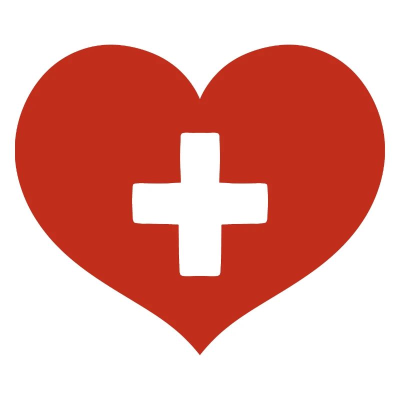 Drapeau suisse en forme de cœur