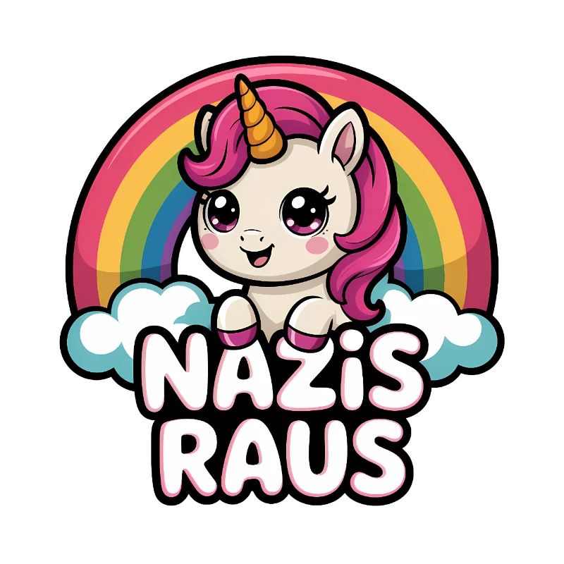 Nazis Raus - Antifa Einhorn Tee