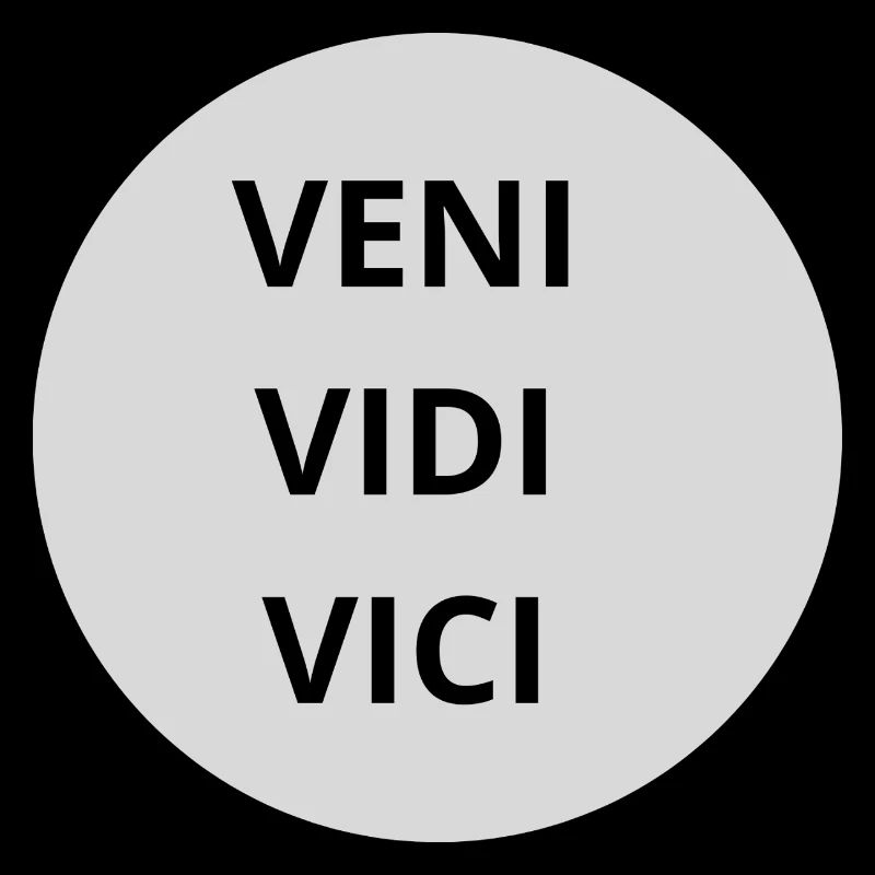 Veni Vidi Vici Three Line Circle Print