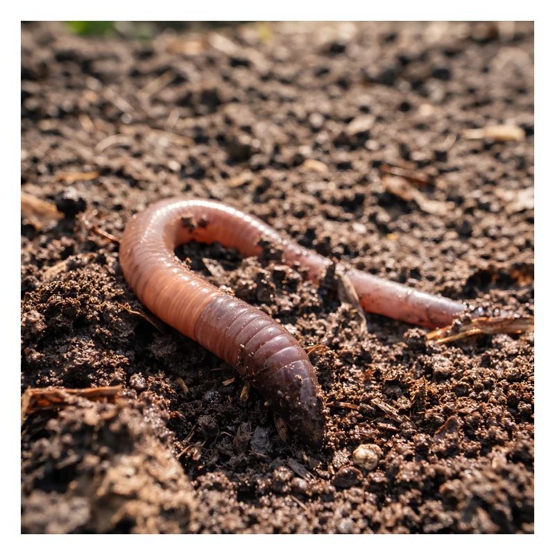 Vers de terre dans le sol