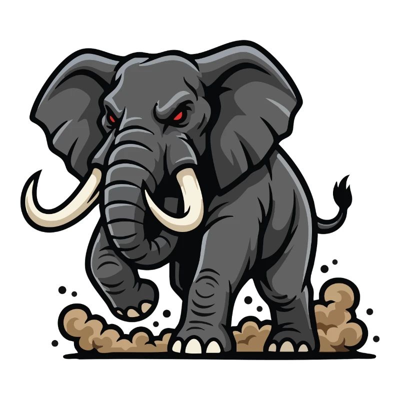 Wild Elephant Charge Maskottchen Elefanten Power