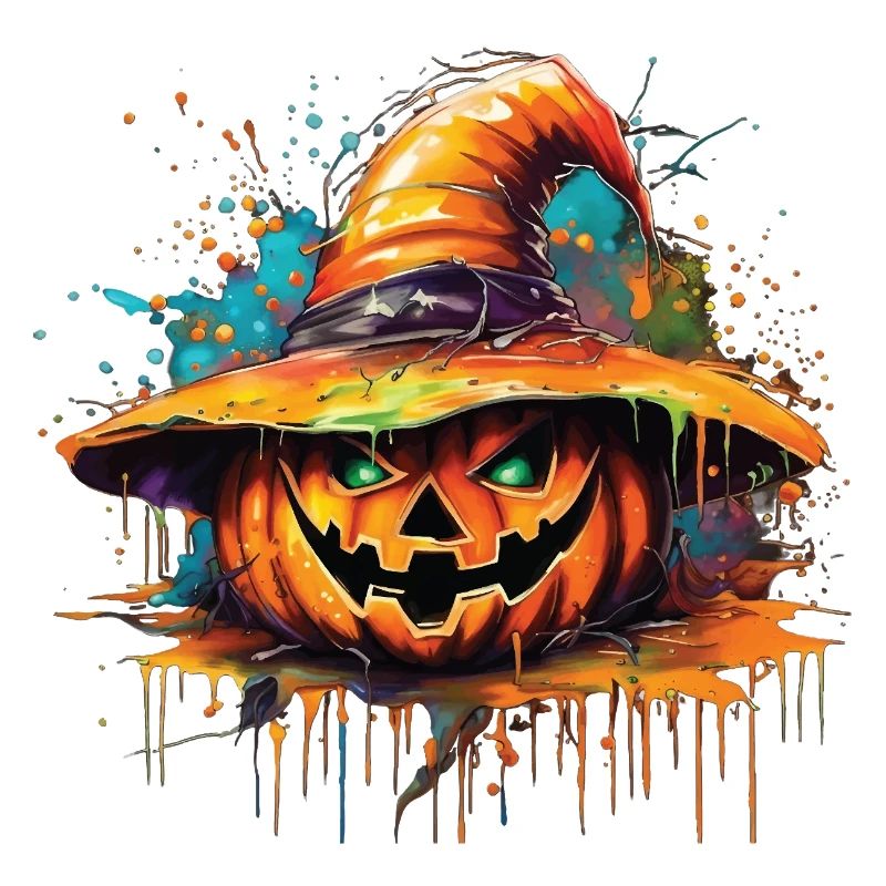 Golden Pumpkin Halloween Splash