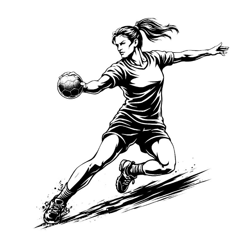 Illustration dynamique d’un joueur de handball