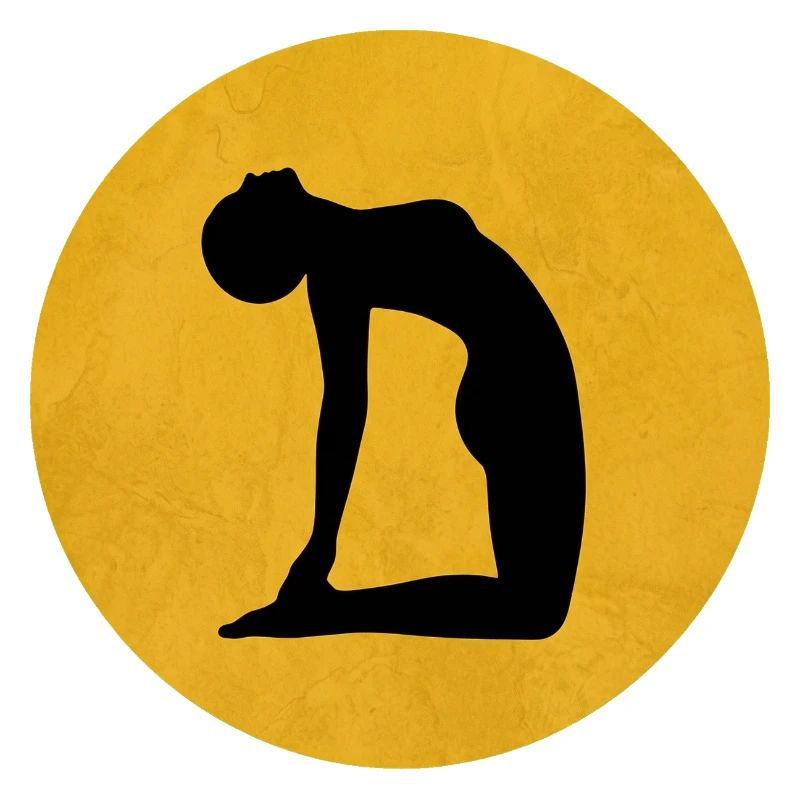 Camel Yoga Pose Silhouette Sun Design