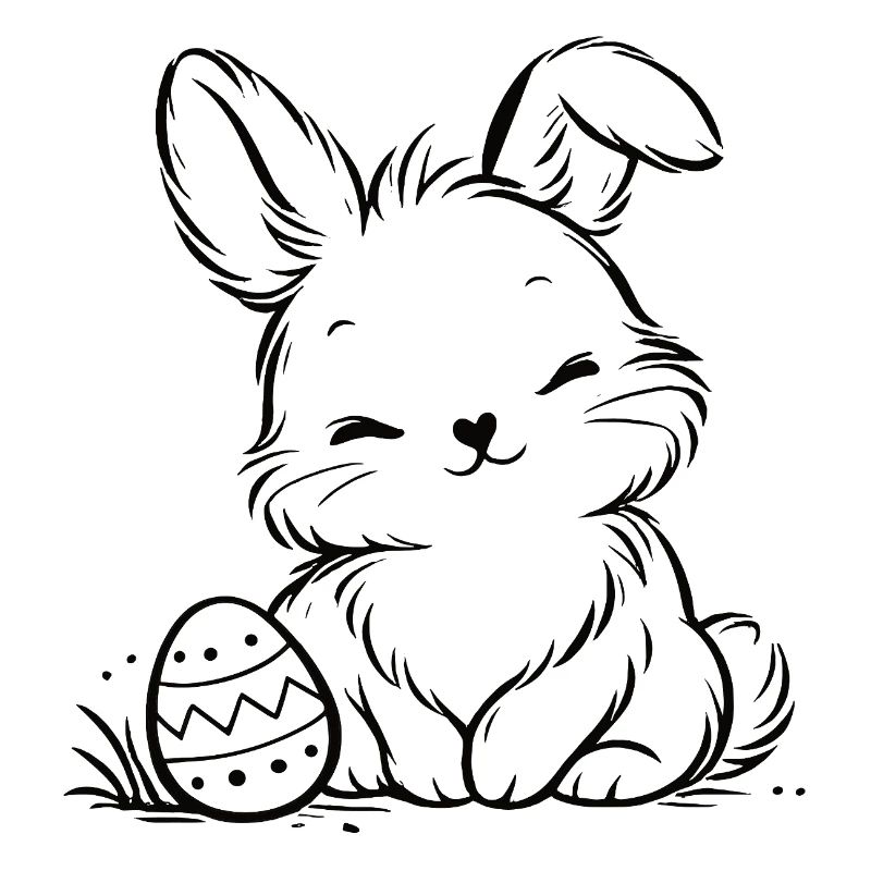 Lapin de Pâques avec œuf de Pâques