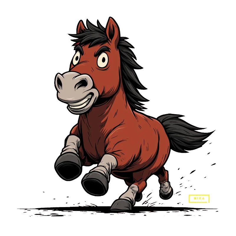 Running Pony Caricature