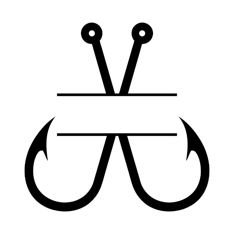 Fischhaken-Name Monogramm