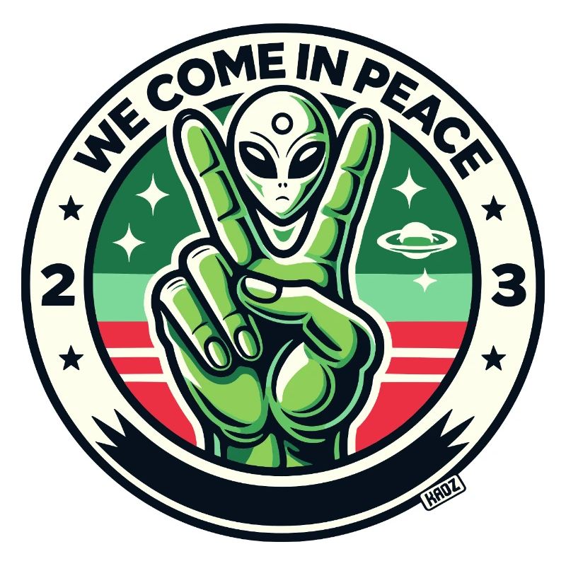 Alien-Friedenszeichen-Abzeichen