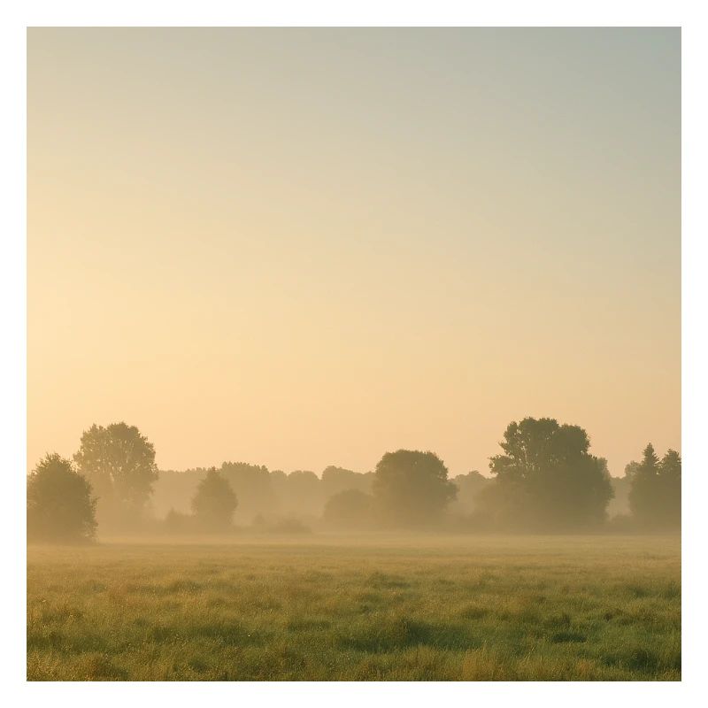 Brouillard matinal sur la prairie dorée