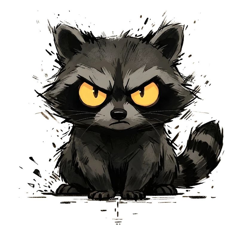 Raccoon - Grumpy & Bold Trash Panda