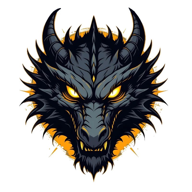 Tête de Dragon Dragon Noir