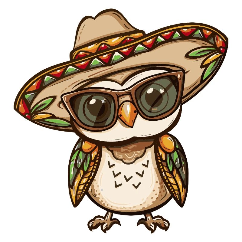 Eule Comic Lustig Sombrero