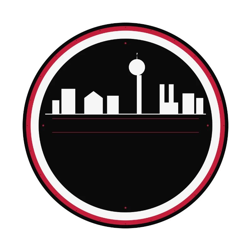 Schwarz-rote urbane Silhouette