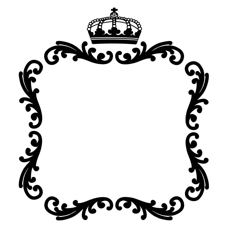 Frame with crown decorative frame for photo