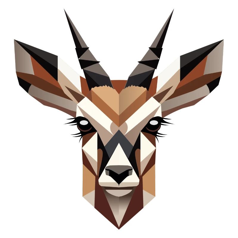 Geometric antelope head – elegance and wilderness