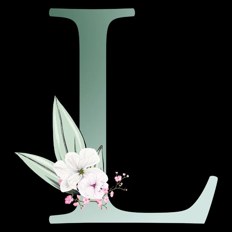 L Monogram, Floral, Personnalisable