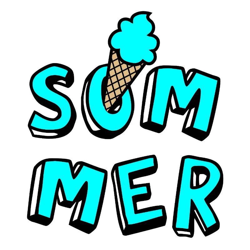 Sommer Eis Waffel Comicstyle Fun Lebensfreude Fan