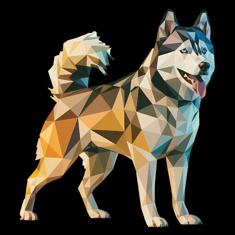 Siberian Husky - Cooles Low Poly Logo
