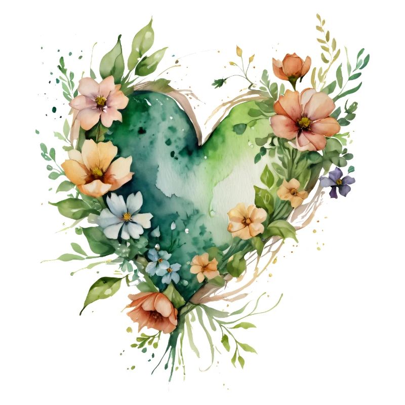 Aquarell Blumenherz