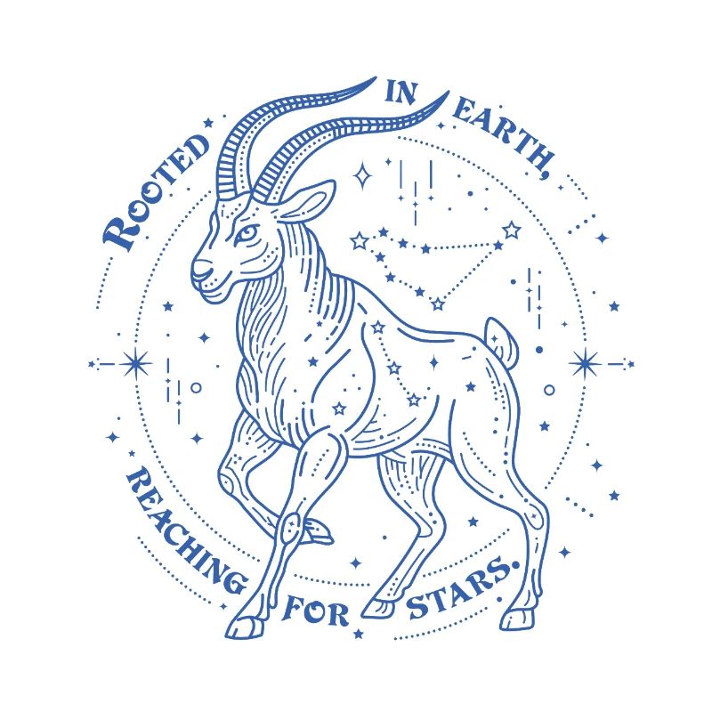 Steinbock Sternzeichen Geschenk – Erde & Sterne Design