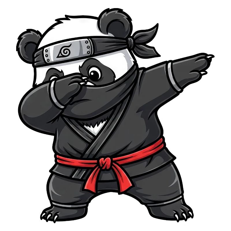 Ninja Panda Samurai Japan Tradition 