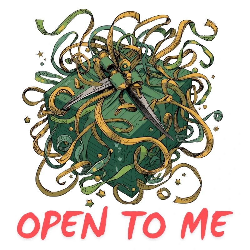 Coffre Vert Rubans et Ciseaux