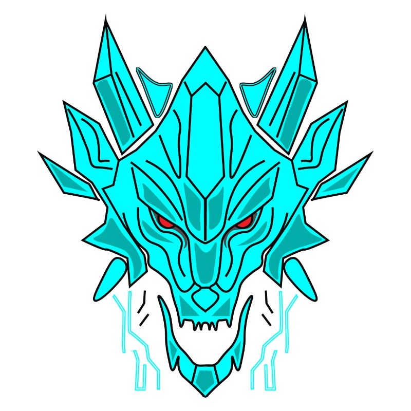 Geometrischer Eisdrache Kopf