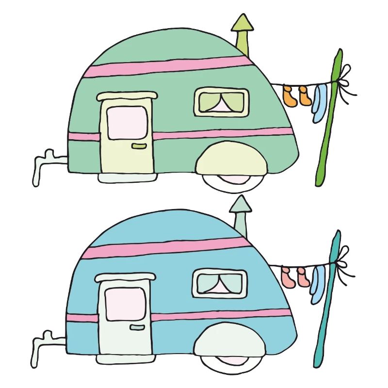 Duo de dessins animés Pastel Caravan